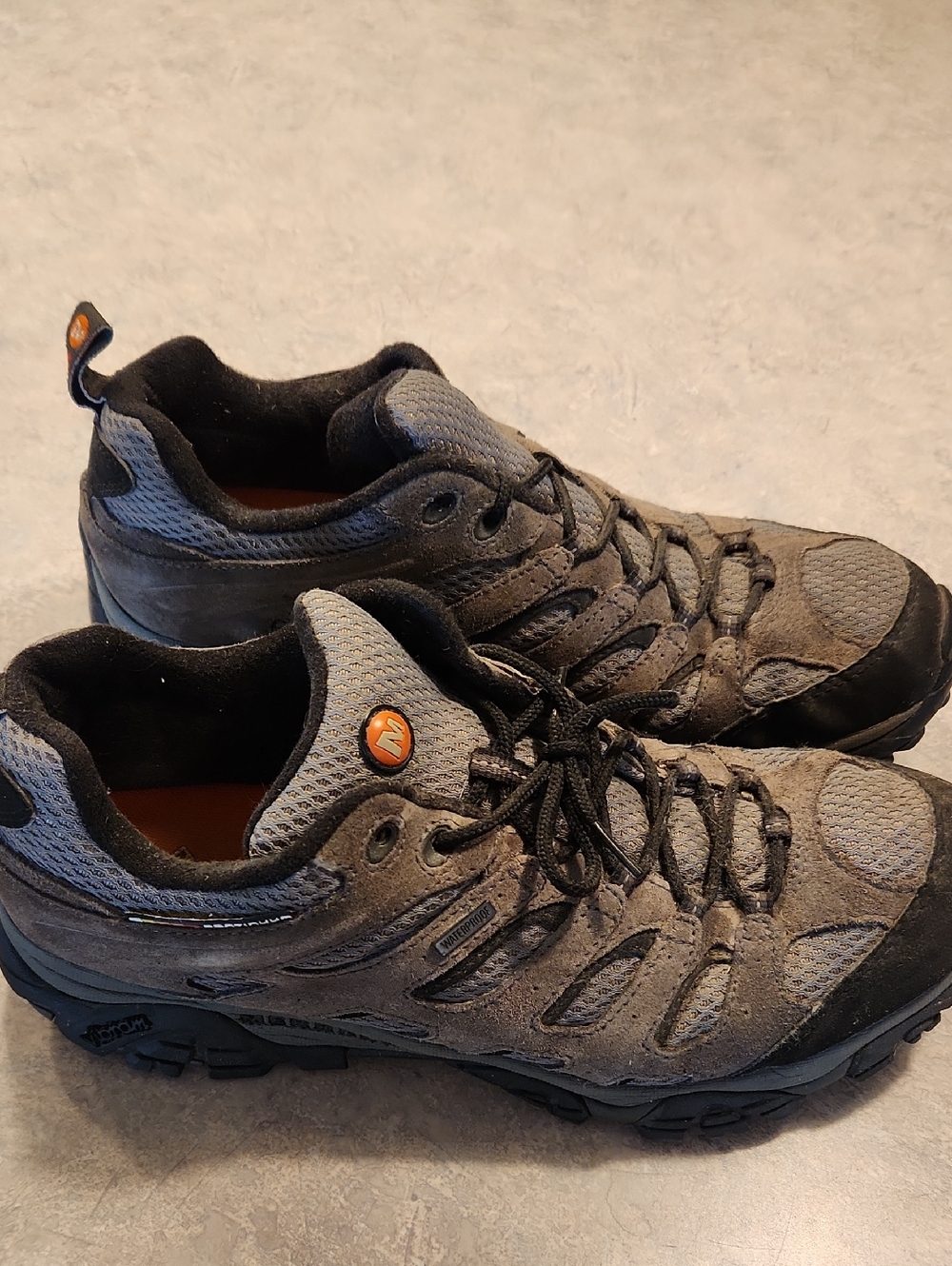 Merrell Men's Gray and Black Waterproof Trail Runners